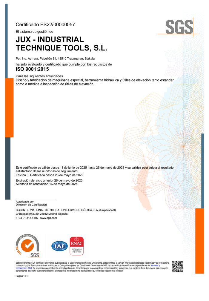 Certificado ISO 9001:2015 completo